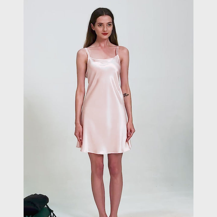 Luxury silk nightgown, mulberry silk pajamas, adjustable strap sleepwear, breathable silk loungewear, hypoallergenic nightdress