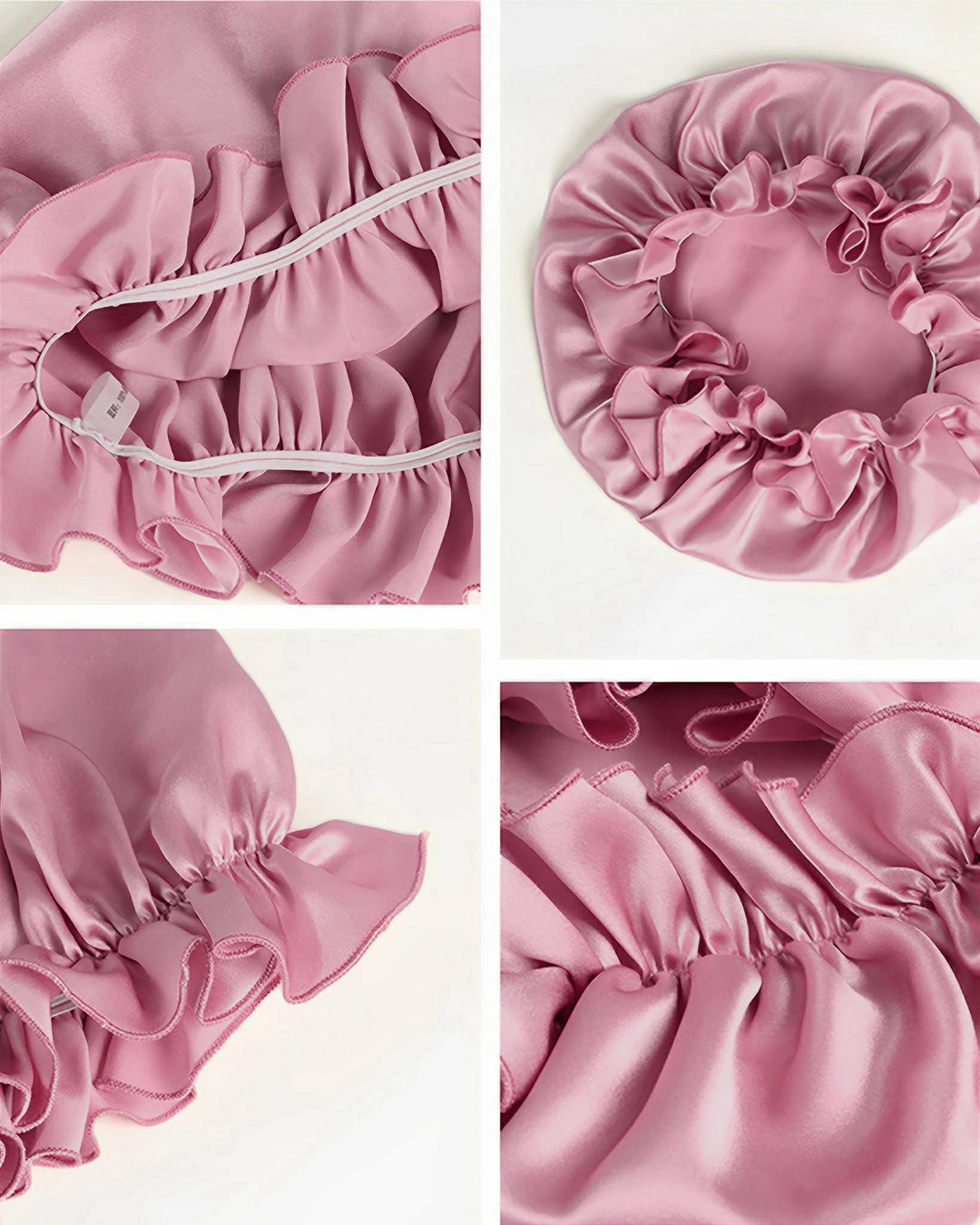 19 Momme Garnet Flower Silk Bonnet