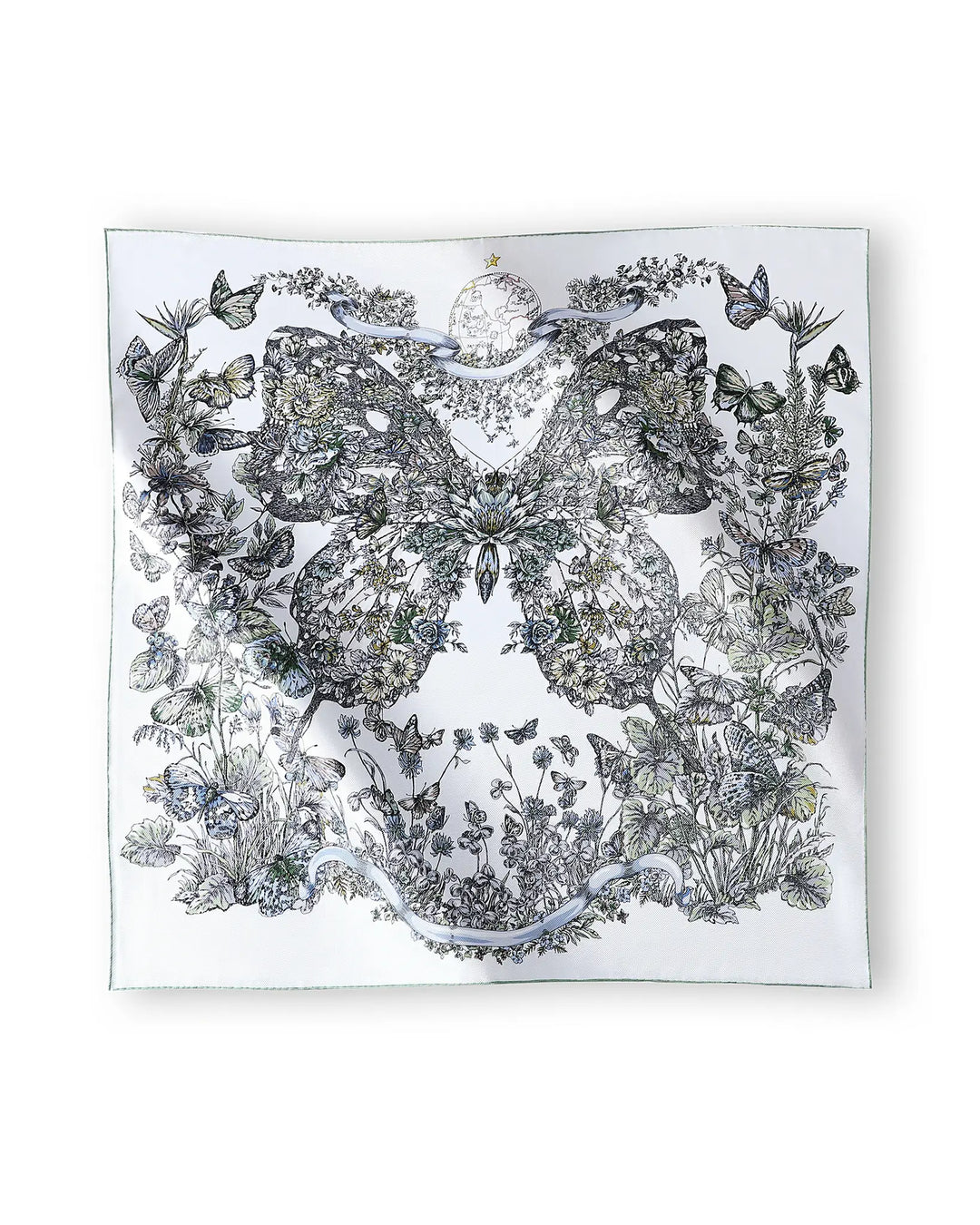Custom-Woven 100% Mulberry Silk Scarf – Butterfly Garden