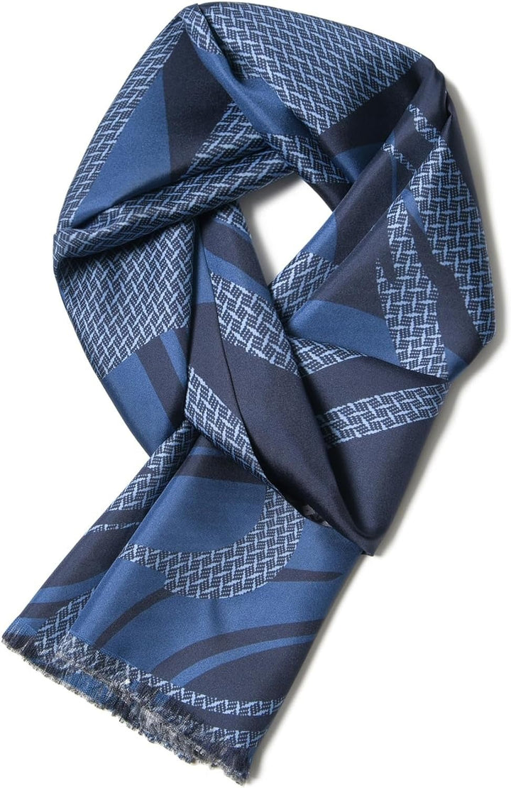Luxurious Men's Silk Twill Scarf- Dreamy Blue - SusanSilkLong Silk Twill Scarf62.9"×10.2" (160×26cm)oblong_scarf_for_men