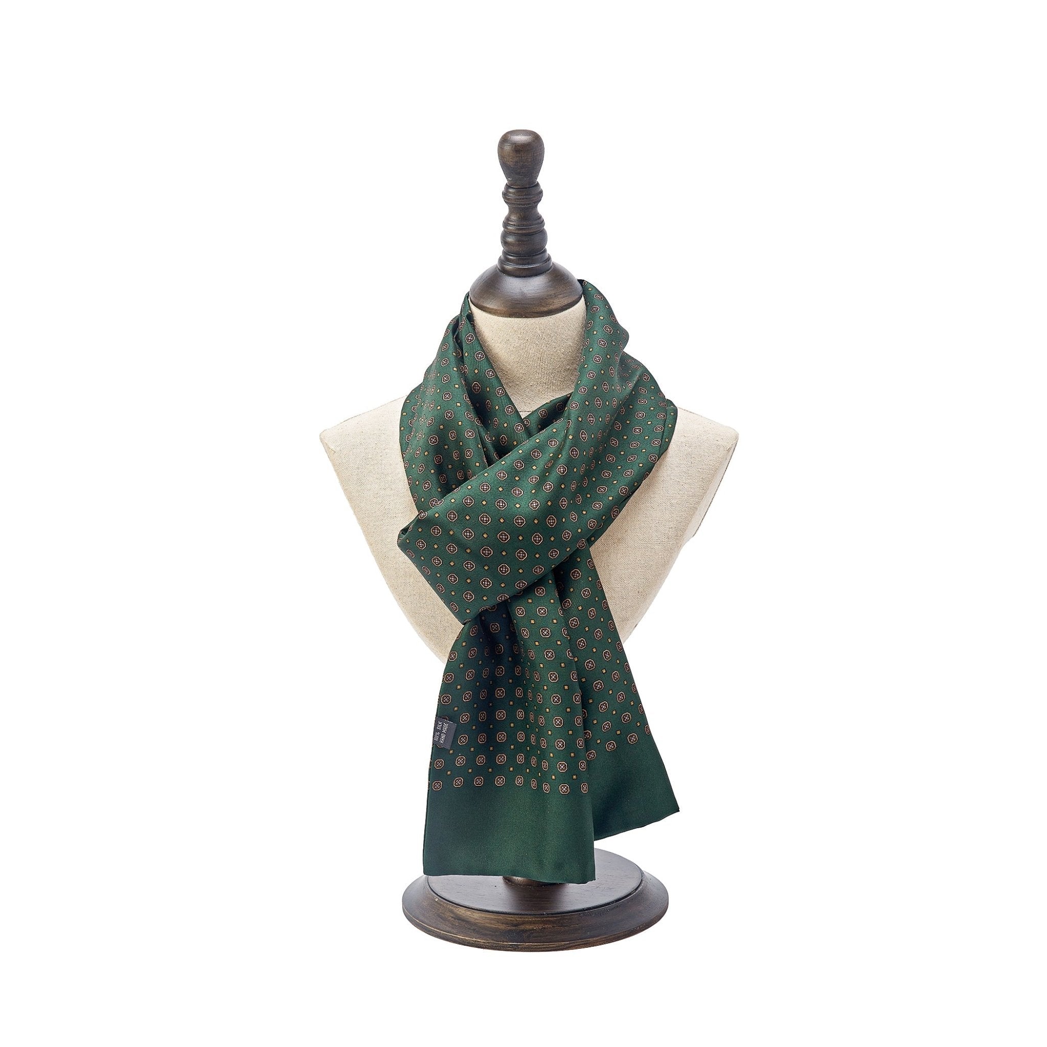 Geometric Pattern Long Silk Scarf - SusanSilk
