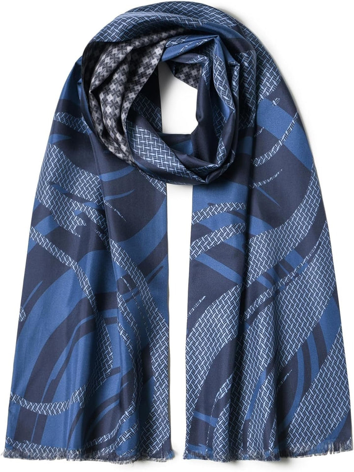 Luxurious Men's Silk Twill Scarf- Dreamy Blue - SusanSilkLong Silk Twill Scarf62.9"×10.2" (160×26cm)oblong_scarf_for_men