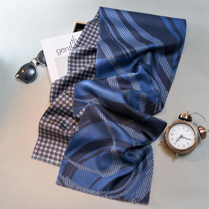Luxurious Men's Silk Twill Scarf- Dreamy Blue - SusanSilkLong Silk Twill Scarfoblong_scarf_for_men