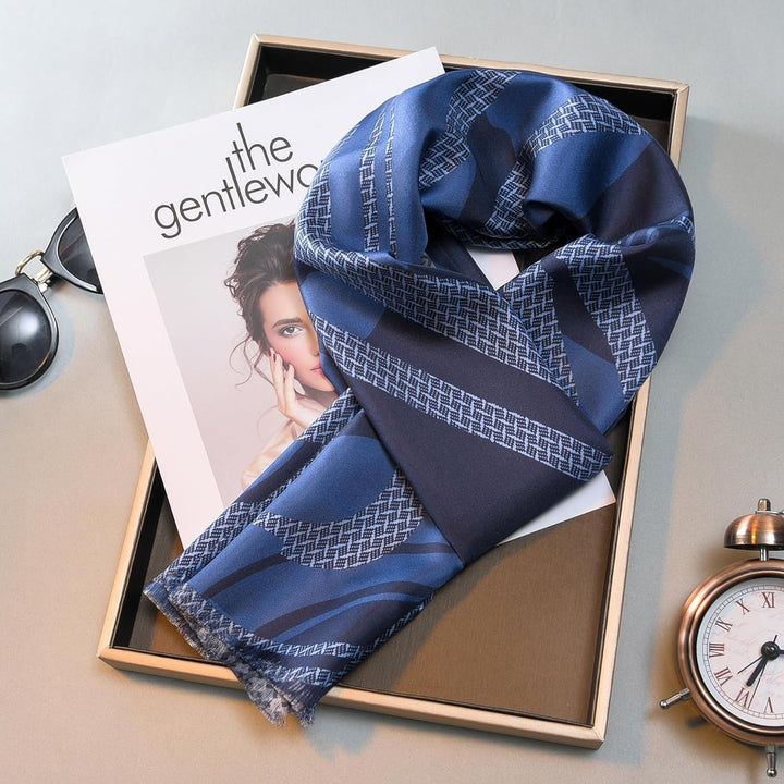 Luxurious Men's Silk Twill Scarf- Dreamy Blue - SusanSilkLong Silk Twill Scarfoblong_scarf_for_men