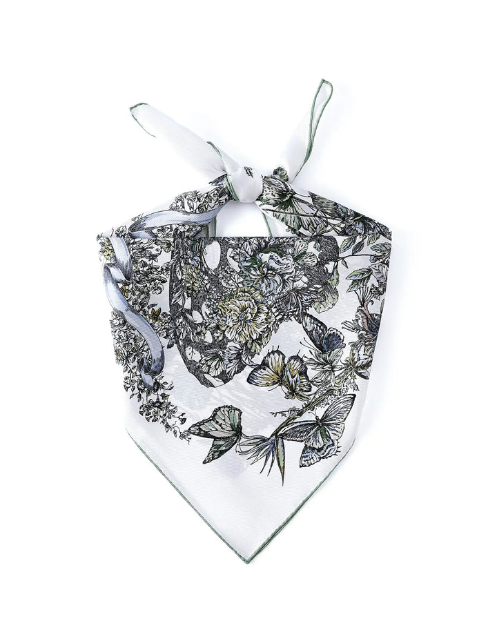 Custom-Woven 100% Mulberry Silk Scarf – Butterfly Garden