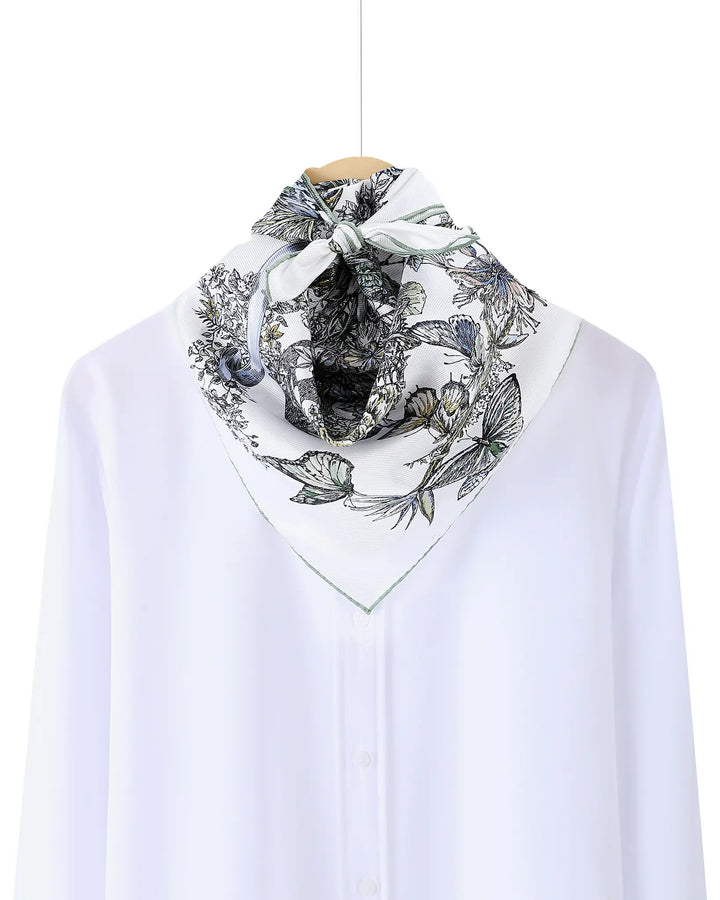 Custom-Woven 100% Mulberry Silk Scarf – Butterfly Garden