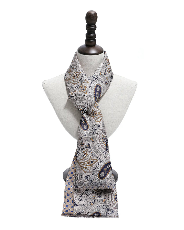 Men's Silk Twill Scarf - Retro Paisley