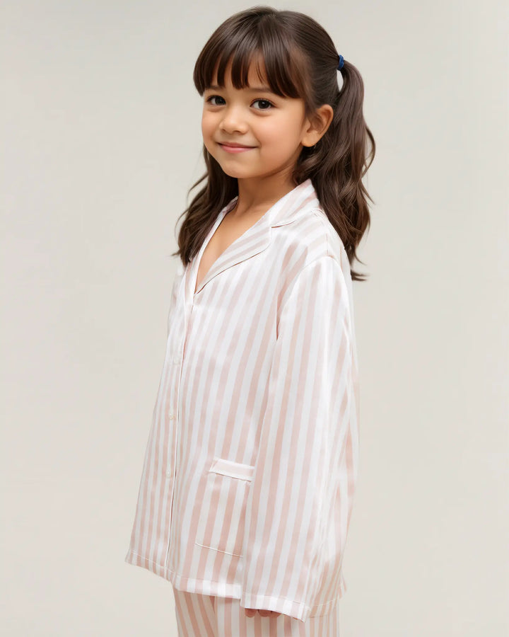 19 Momme Children's Silk Striped Pajama Set
