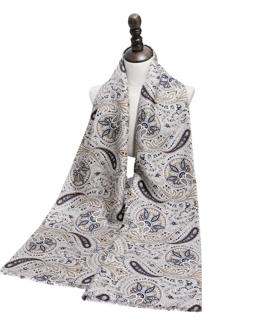 Men's Silk Twill Scarf - Retro Paisley