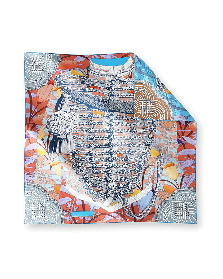 Packaged product with decorative design on a white background