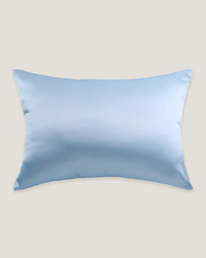 Blue kids silk pillowcase made from 22 momme mulberry silk for soft and comfortable sleep