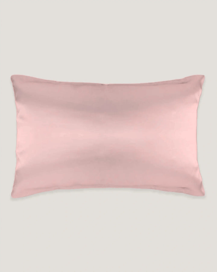 Pink kids silk pillowcase in 13x18 inch size made from soft mulberry silk for hair and sensitive skin