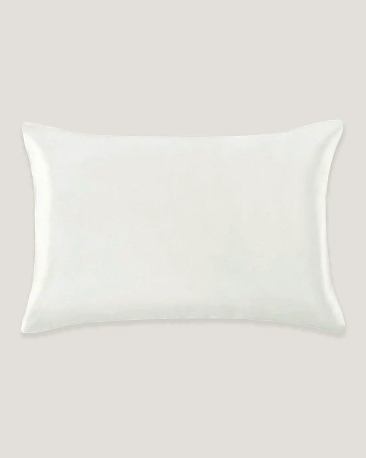 White toddler silk pillowcase made from 22 momme mulberry silk with envelope closure design