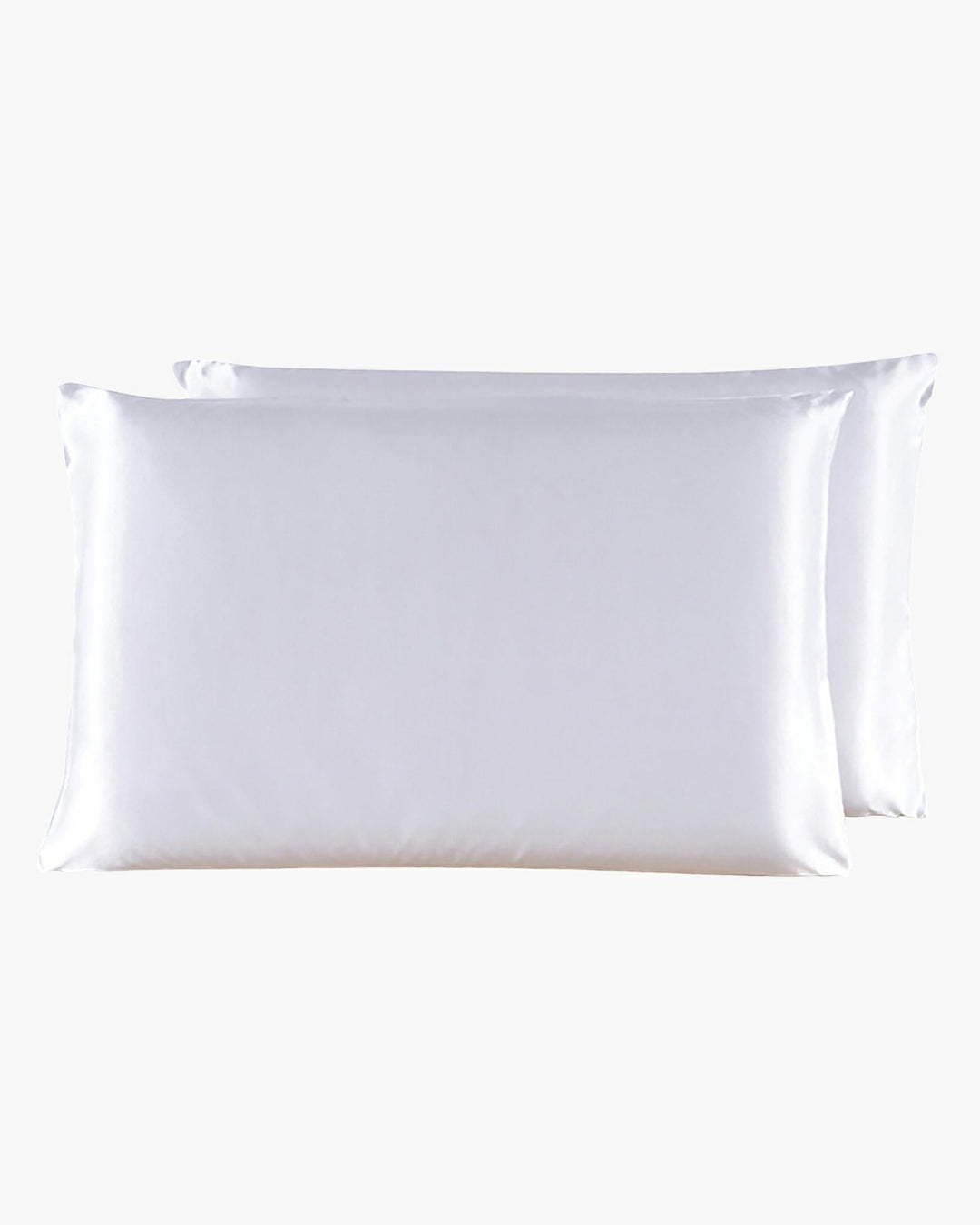 Two luxurious 22 Momme Beauty Silk Pillowcase Zippers by SusanSilk stacked together against a plain white background.