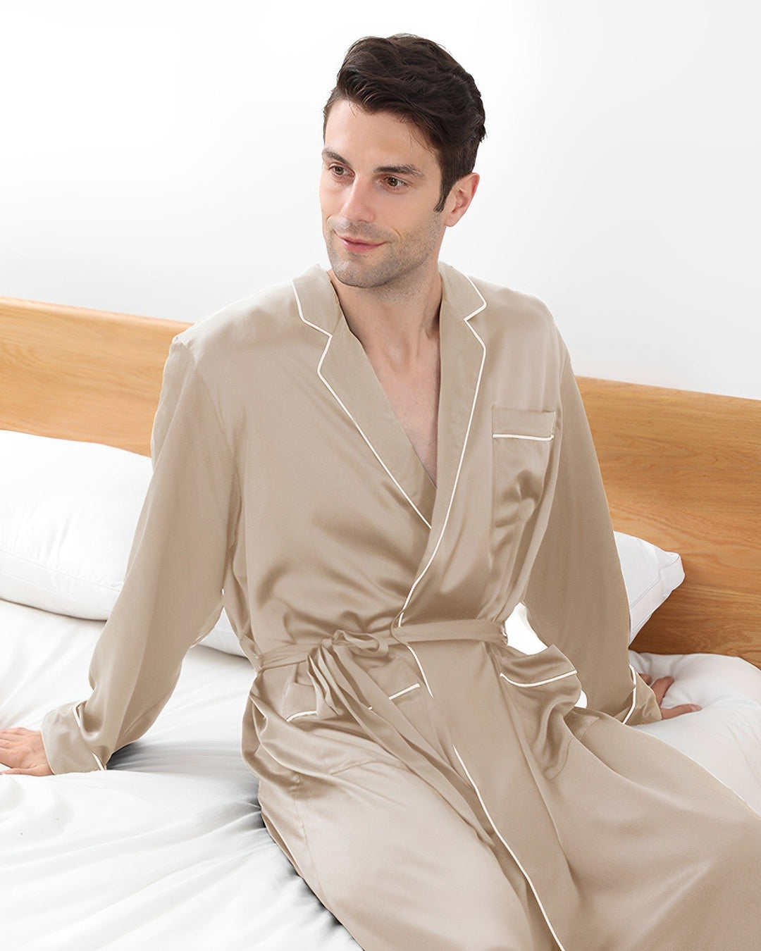 Robe Luxury Satin Nightwear Kimono Robe Sets Luxury 2Pcs Satin