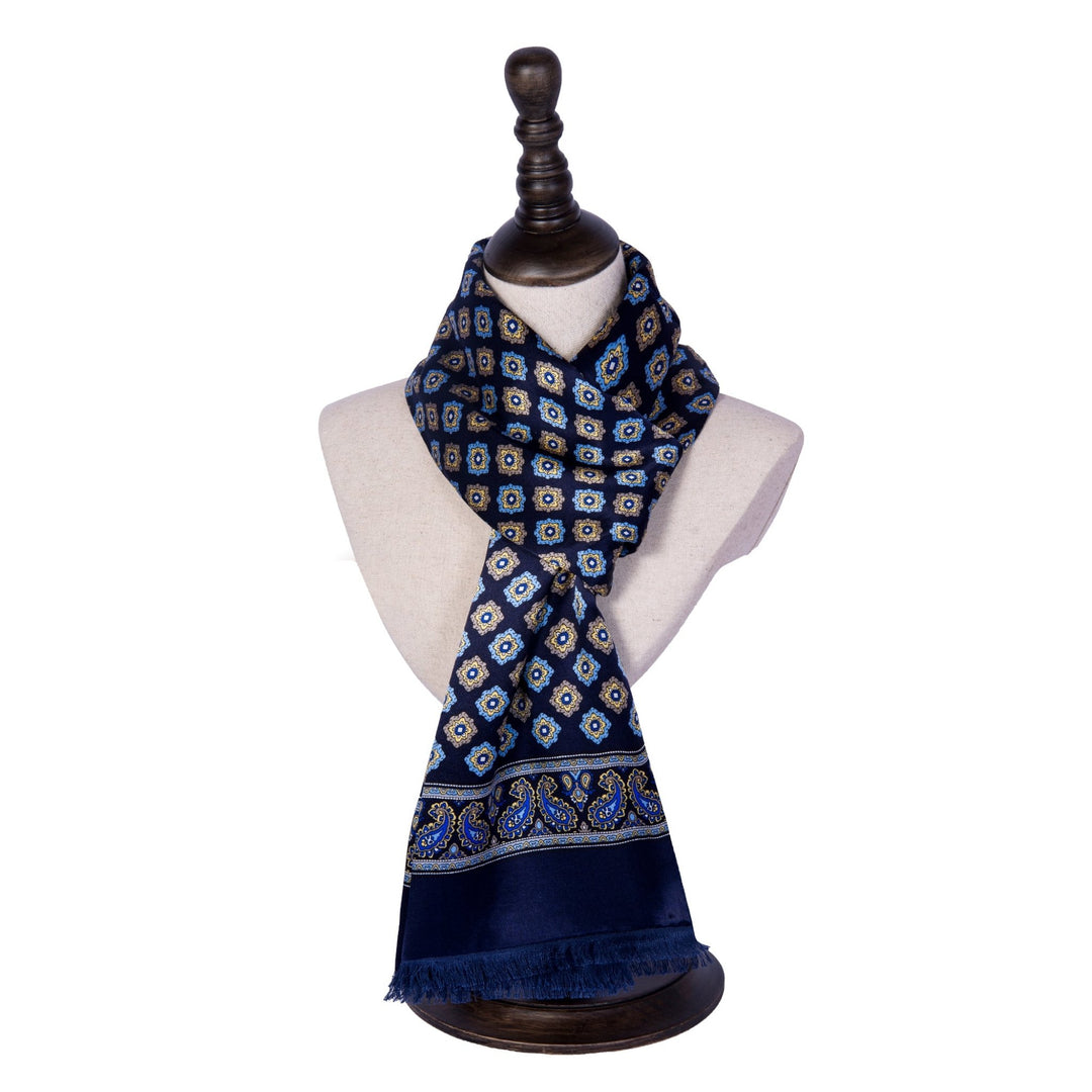 silk dress scarf mens Black White squares Mens Silk Scarf Designer neck scarf for winters